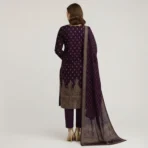 Deep Purple Printed Khaddar 3-Piece Suit