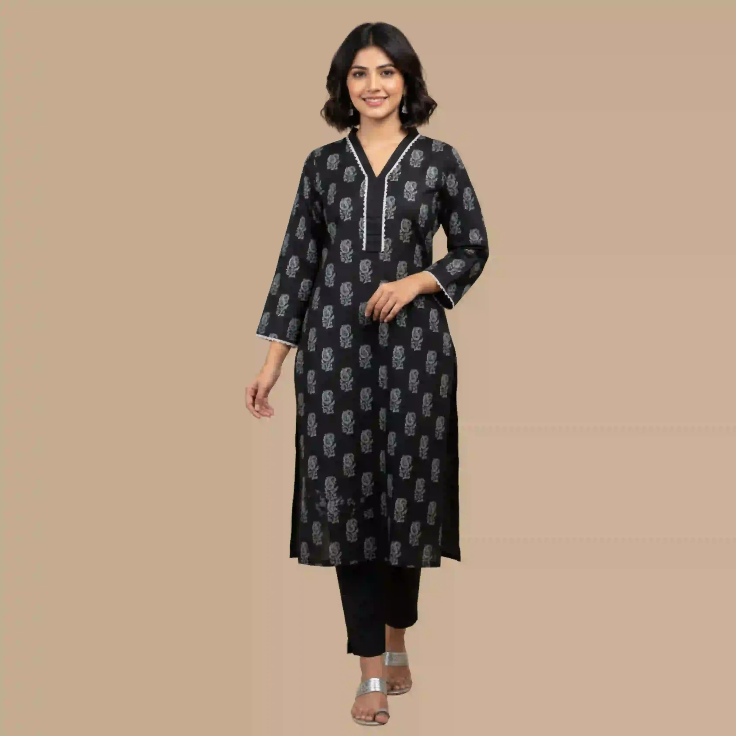 Elegant Black Printed Cotton Shirt Elegant Black Printed Cotton Shirt