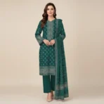 Emerald Green Printed 3-Piece Lawn Suit