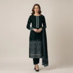 Graceful Emerald Printed 3-Piece Lawn Suit with Dupatta