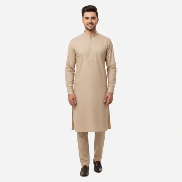 Men's Classic Beige Kameez Shalwar Suit