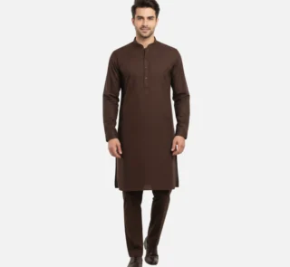 Men's Deep Chocolate Brown Kameez Shalwar Suit