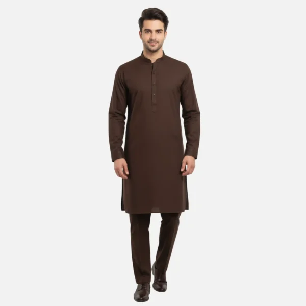 Men's Deep Chocolate Brown Kameez Shalwar Suit