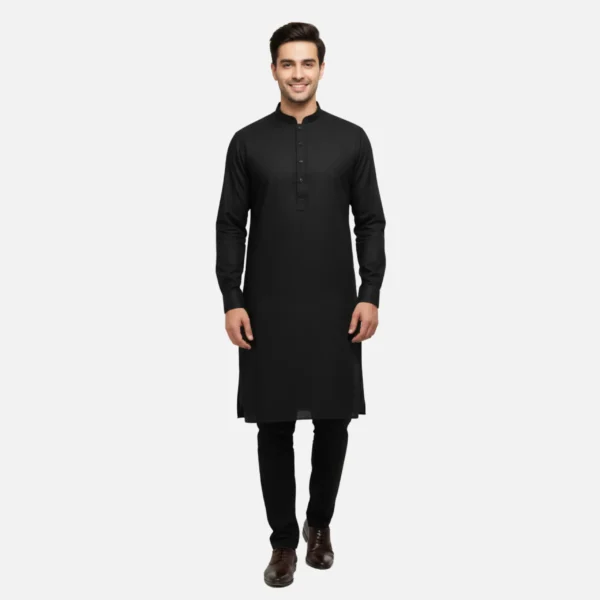 Men's Premium Jet Black Kameez Shalwar Suit