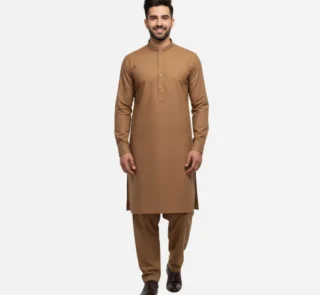 Men's Rich Brown Kameez Shalwar Suit