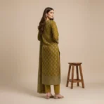Mustard Printed Khaddar 3-Piece Suit