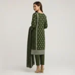 Olive Green Printed 3-Piece Lawn Suit