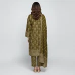 Olive Green Printed Cotton Suit Set